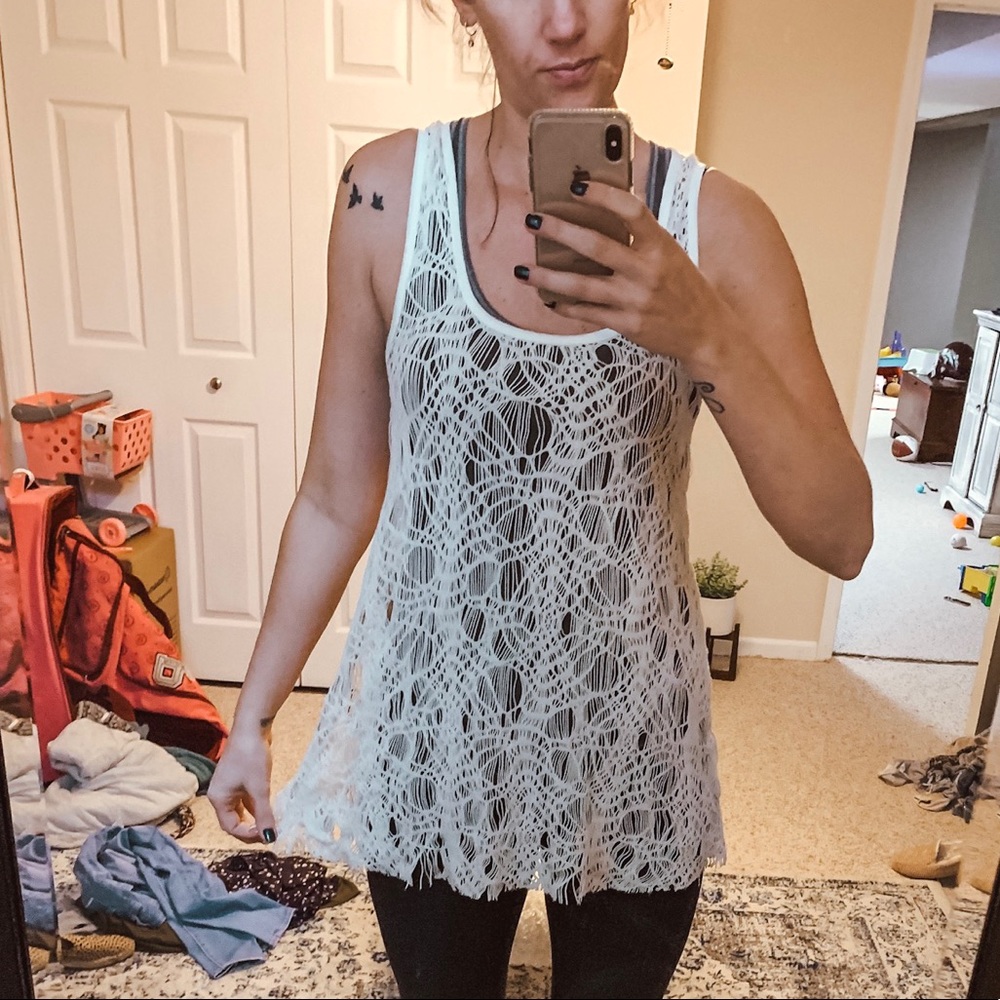 Fancy Mesh Long Tank